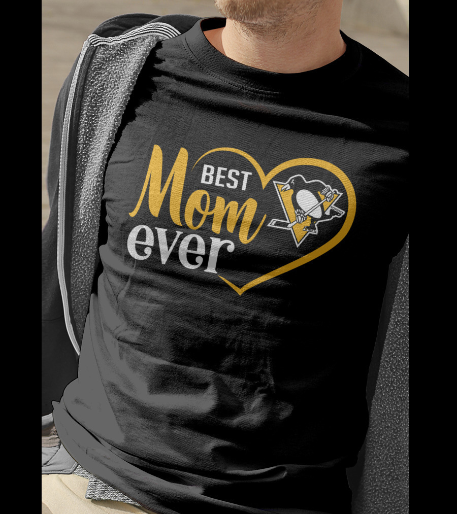 Best Mom Ever Pittsburgh Penguins Heart T-Shirt