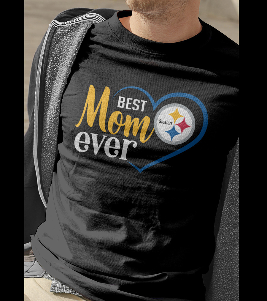 Pittsburgh Steelers Best Mom Ever Heart T-Shirt
