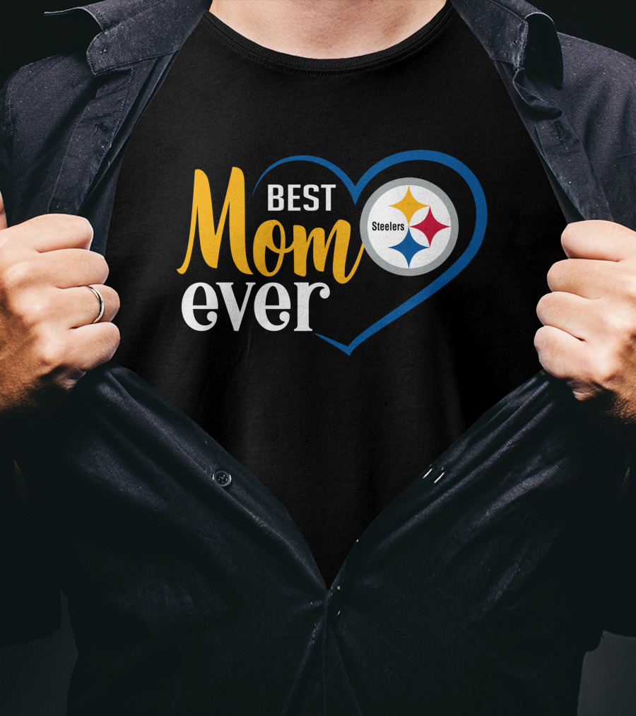 Pittsburgh Steelers Best Mom Ever Heart T-Shirt