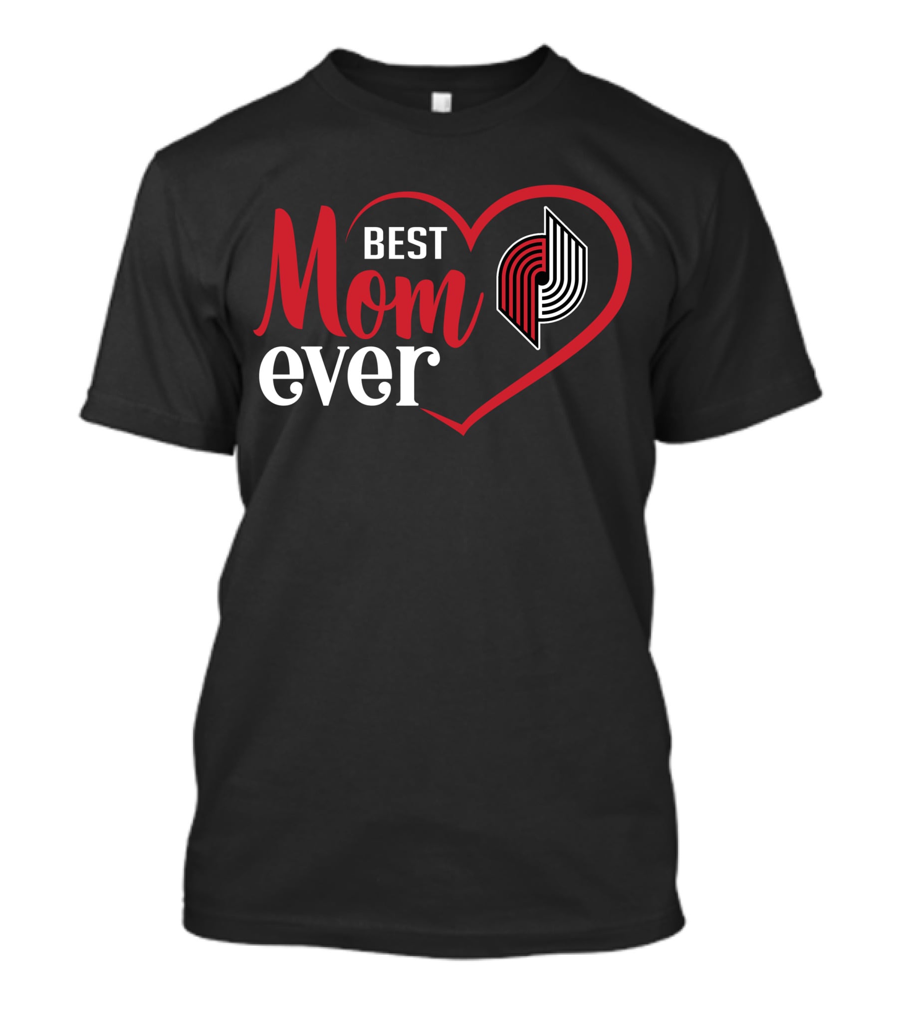 Portland Trail Blazers Best Mom Ever Heart T-Shirt