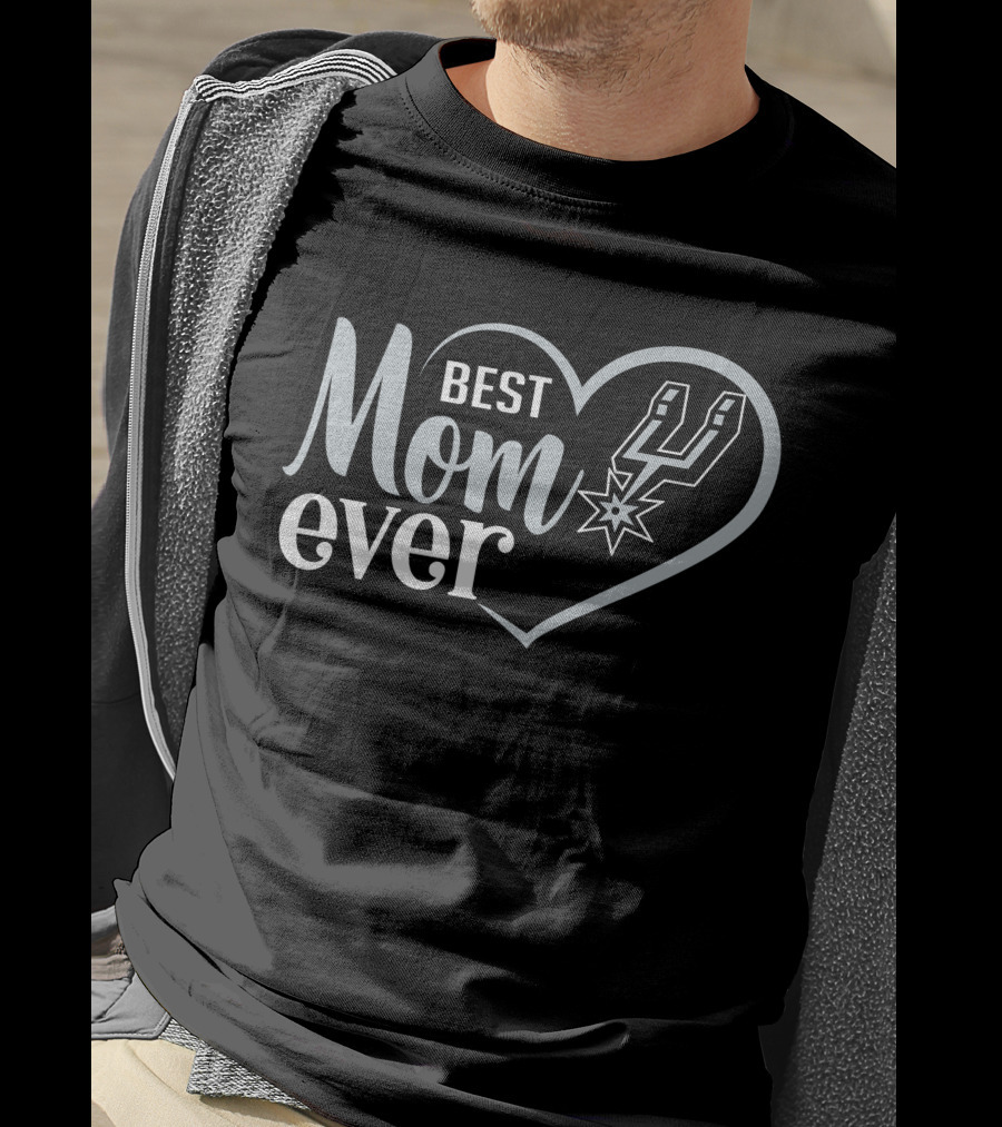 San Antonio Spurs Best Mom Ever Heart T-Shirt