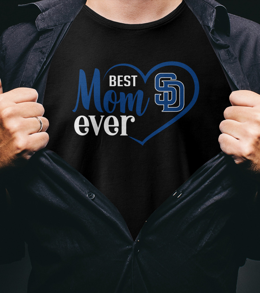 San Diego Padres Best Mom Ever Sd Logo Heart T-Shirt