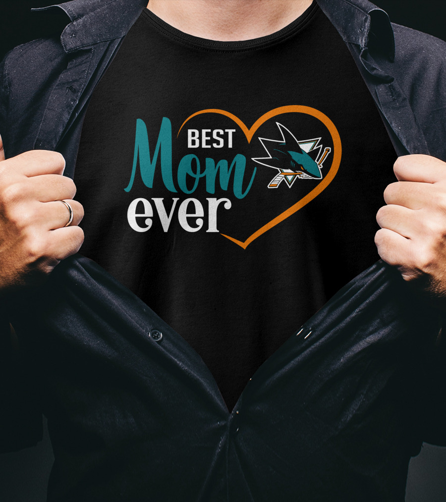 San Jose Sharks Best Mom Ever Heart T-Shirt