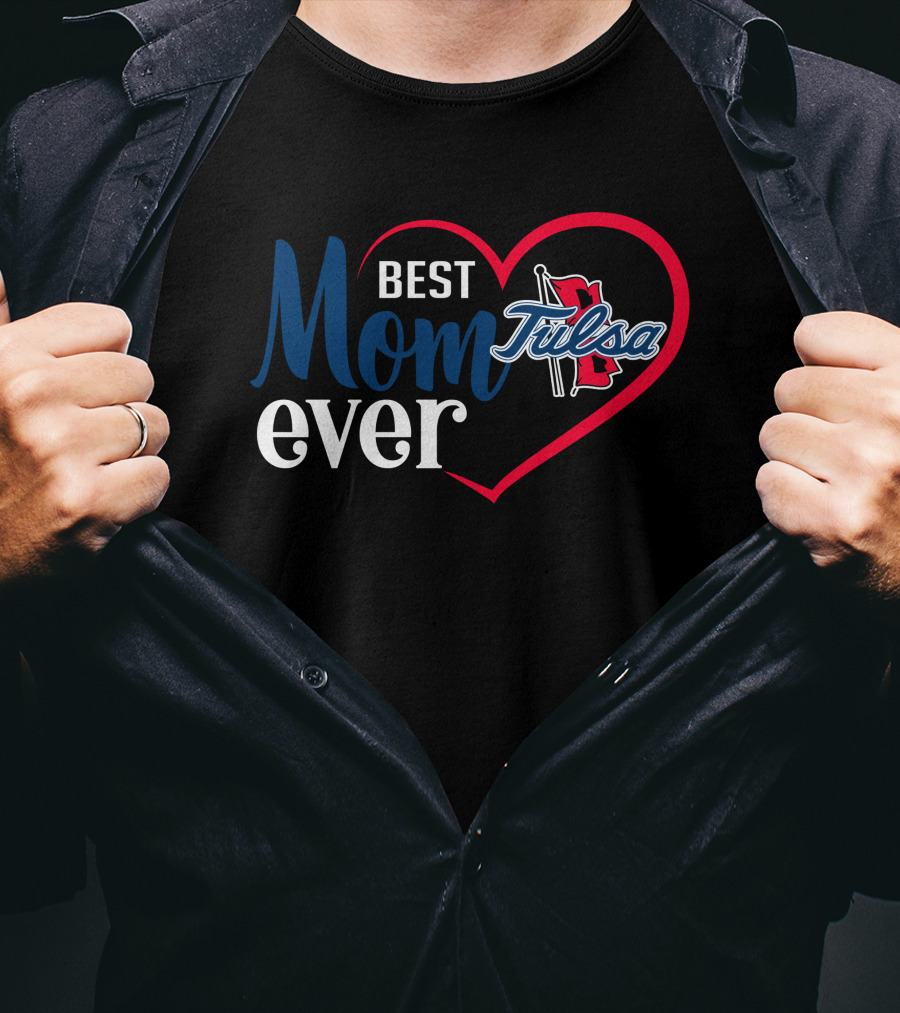 Best Mom Ever Tulsa Golden Hurricane Red Heart T-Shirt