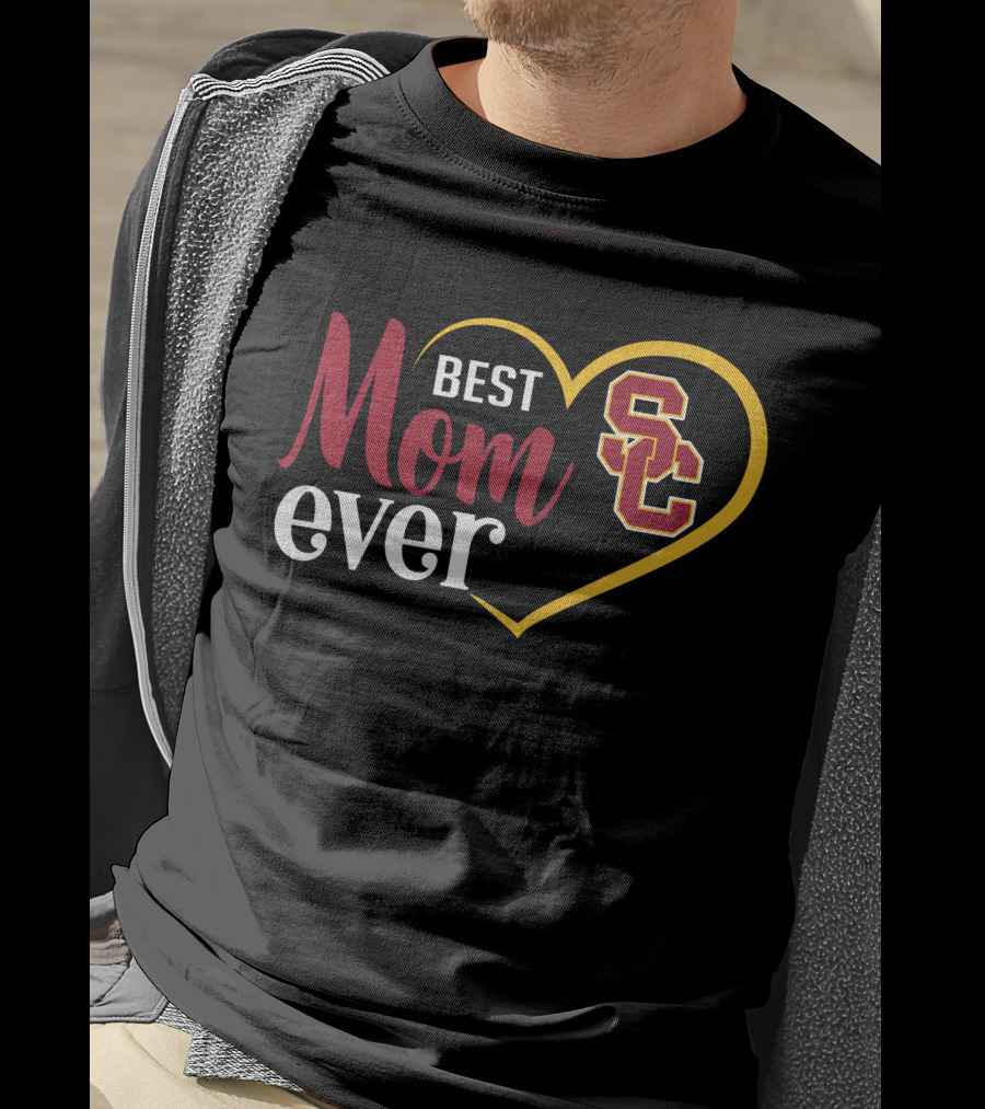 Usc Trojans Best Mom Ever Heart T-Shirt
