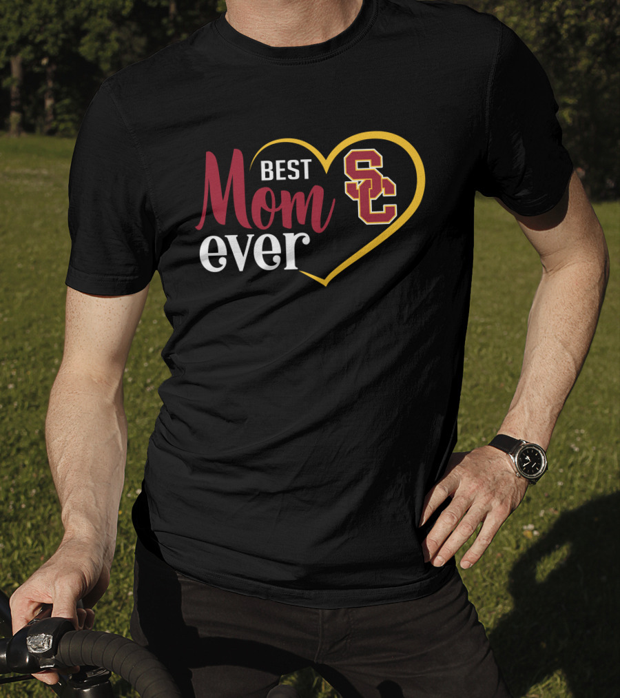 Usc Trojans Best Mom Ever Heart T-Shirt