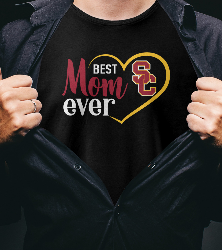 Usc Trojans Best Mom Ever Heart T-Shirt