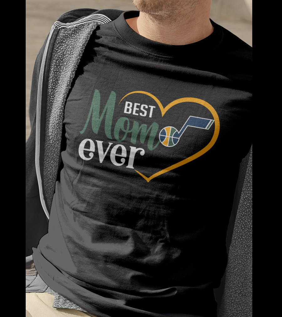 Utah Jazz Best Mom Ever Heart T-Shirt