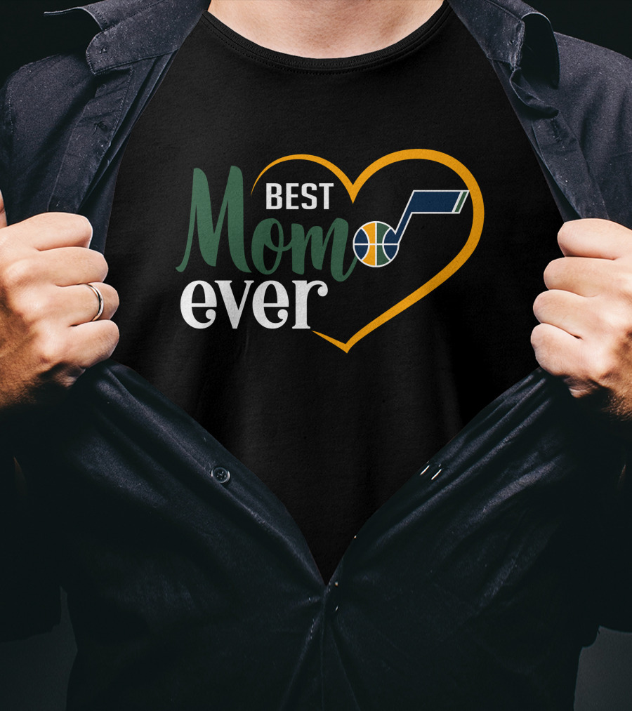 Utah Jazz Best Mom Ever Heart T-Shirt