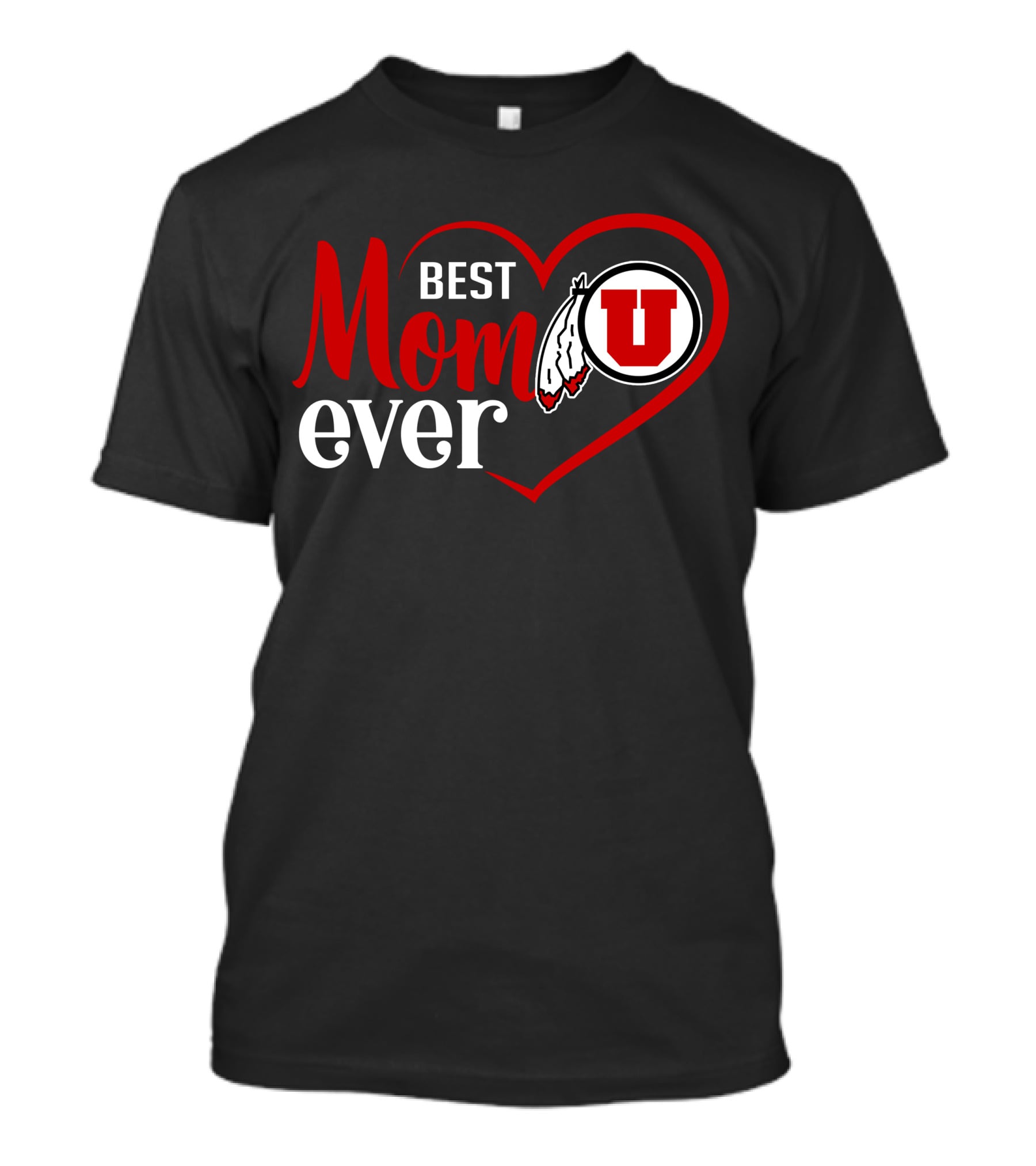 Best Mom Ever Utah Utes Heart T-Shirt