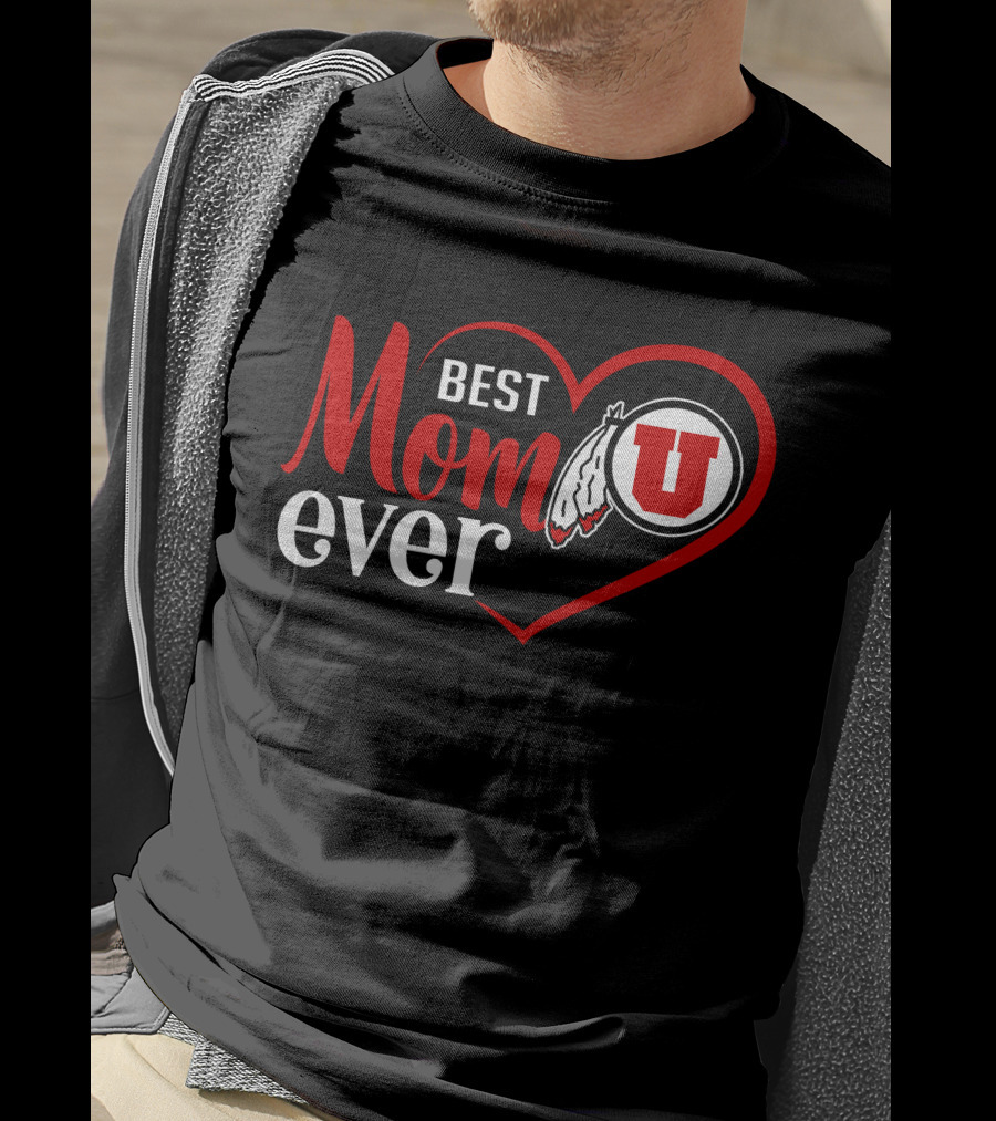 Best Mom Ever Utah Utes Heart T-Shirt
