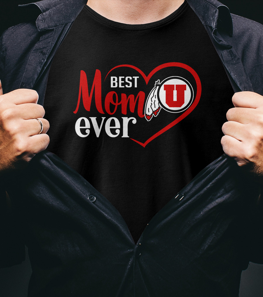 Best Mom Ever Utah Utes Heart T-Shirt