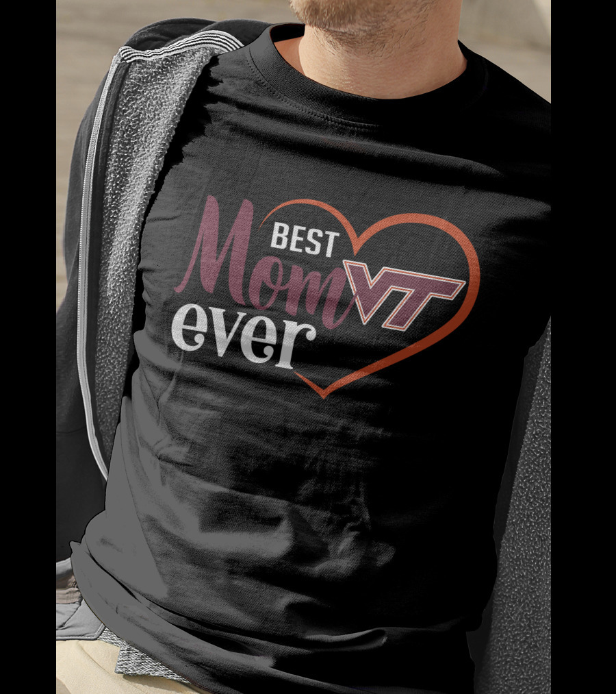 Virginia Tech Hokies Vt Best Mom Ever Heart T-Shirt
