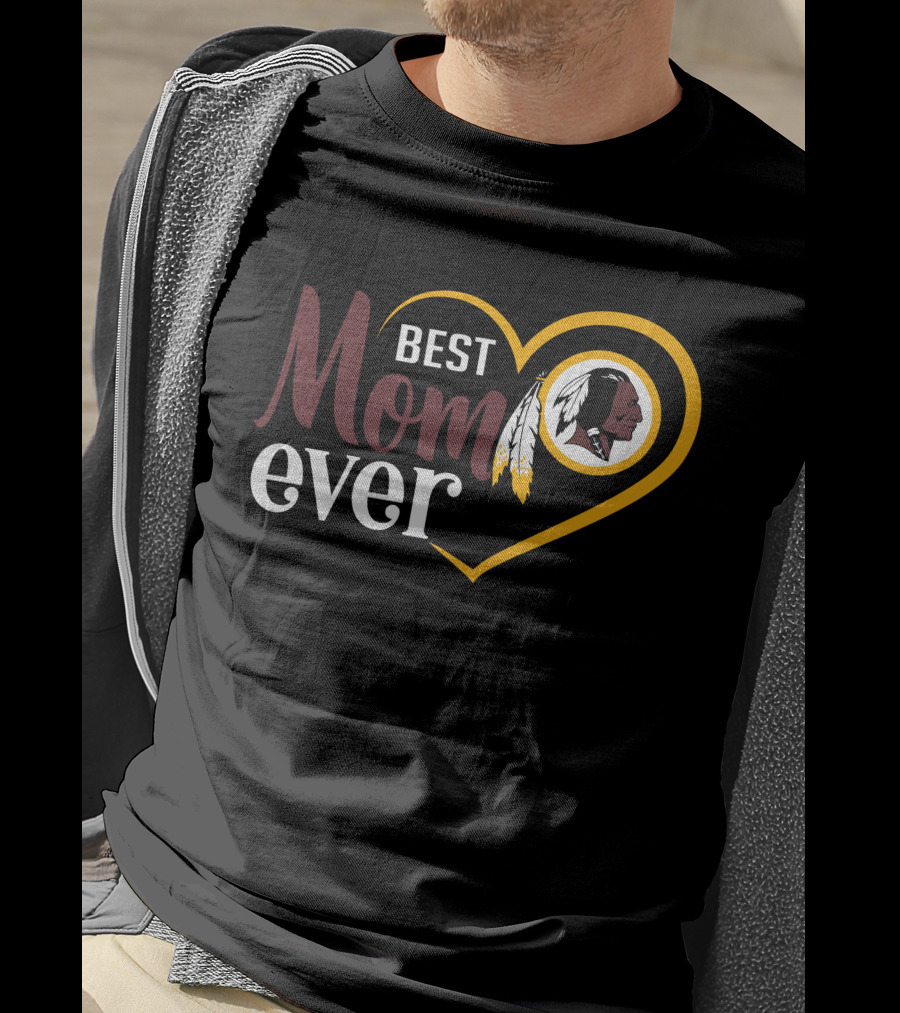 Best Mom Ever Washington Redskins Heart T-Shirt