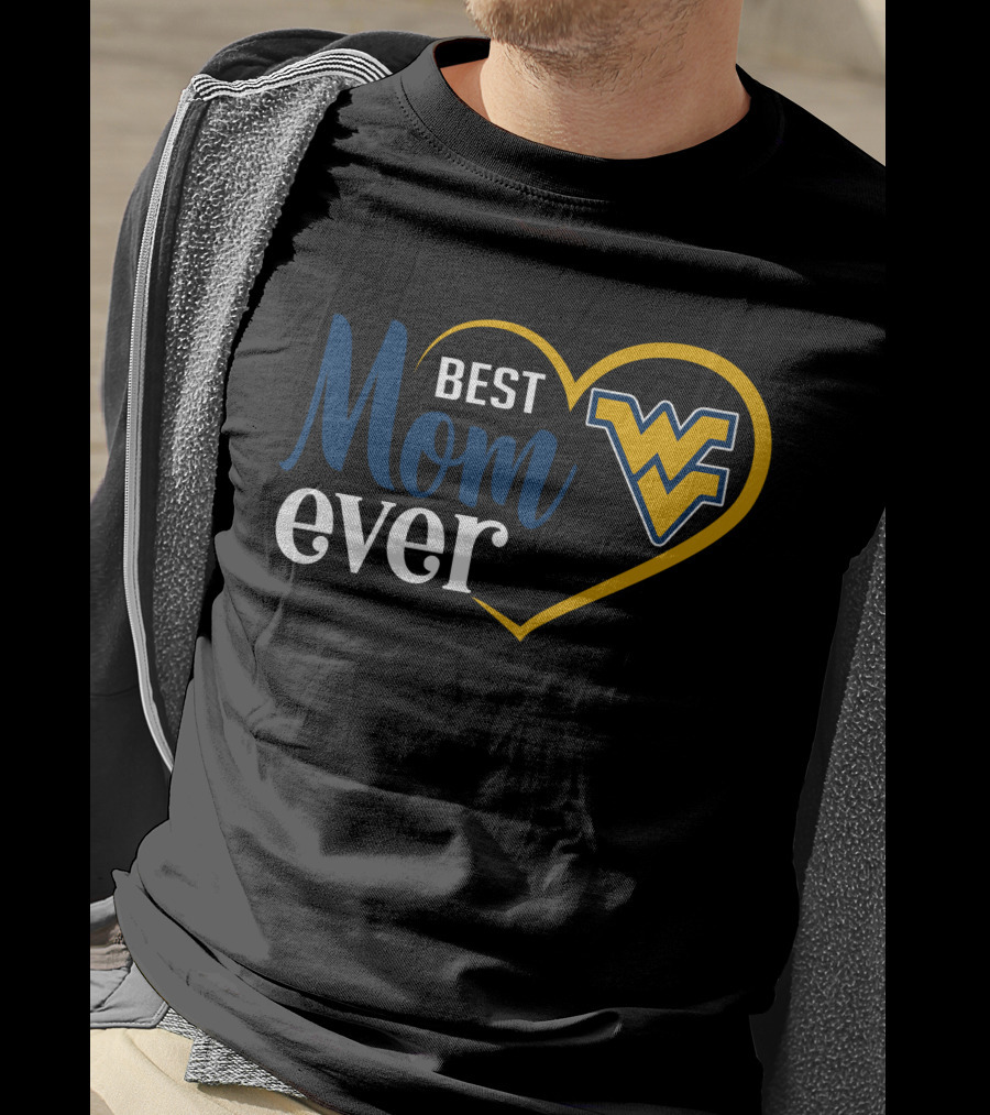 West Virginia Mountaineers Best Mom Ever Heart T-Shirt