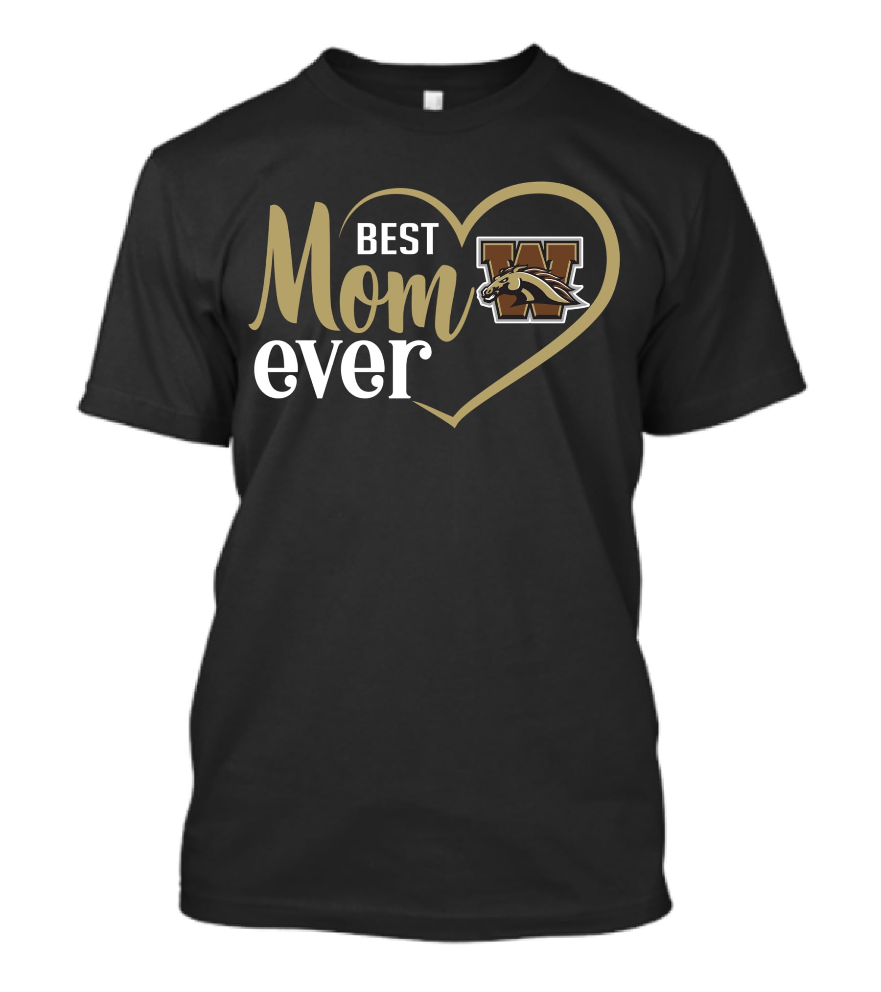 Best Mom Ever Western Michigan Broncos Heart T-Shirt