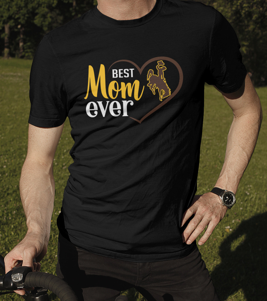Best Mom Ever Wyoming Cowboys Heart T-Shirt