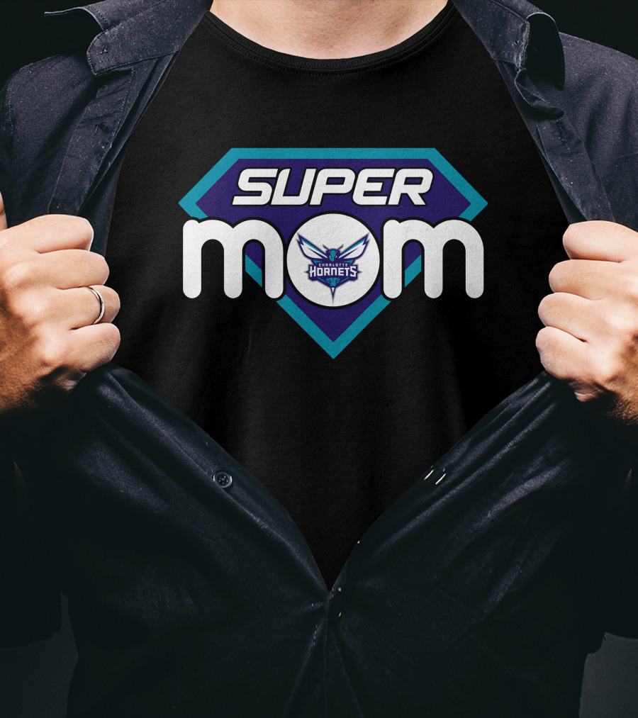 Super Mom Charlotte Hornets Logo T-Shirt