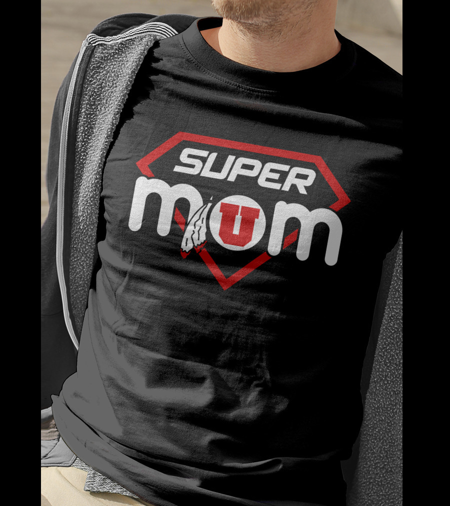 Super Mom Utah Utes U Feather T-Shirt