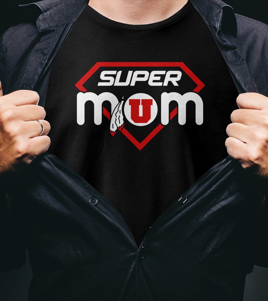 Super Mom Utah Utes U Feather T-Shirt