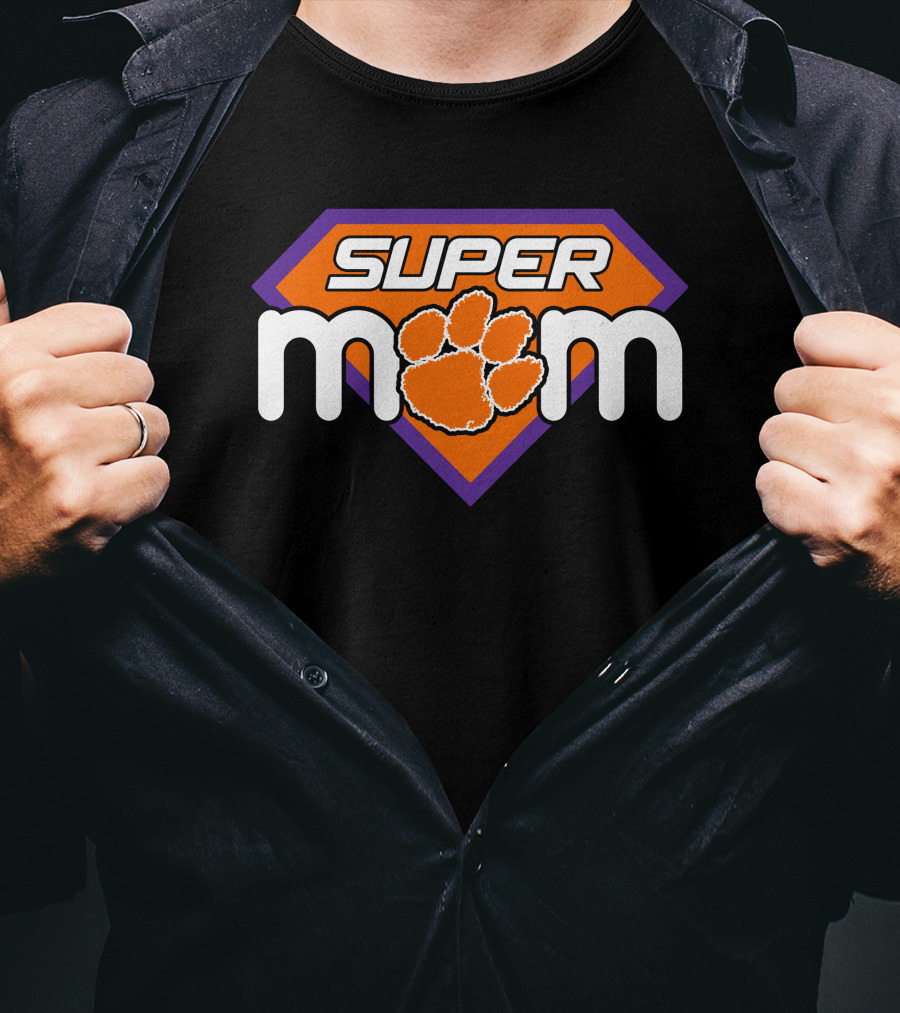 Super Mom Clemson Tigers Paw Logo 188 T-Shirt