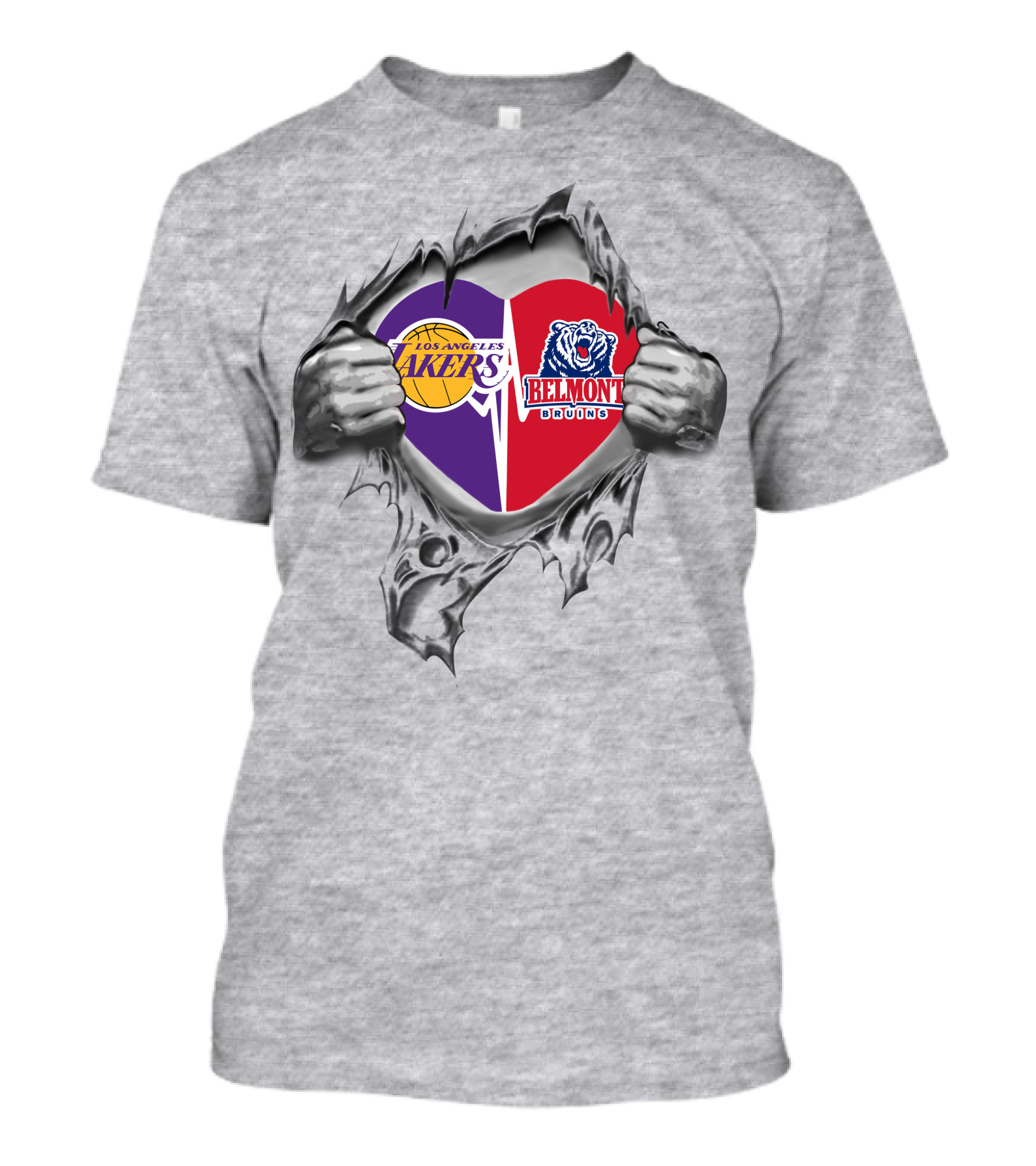 Los Angeles Lakers Belmont Bruins Heart T-Shirt