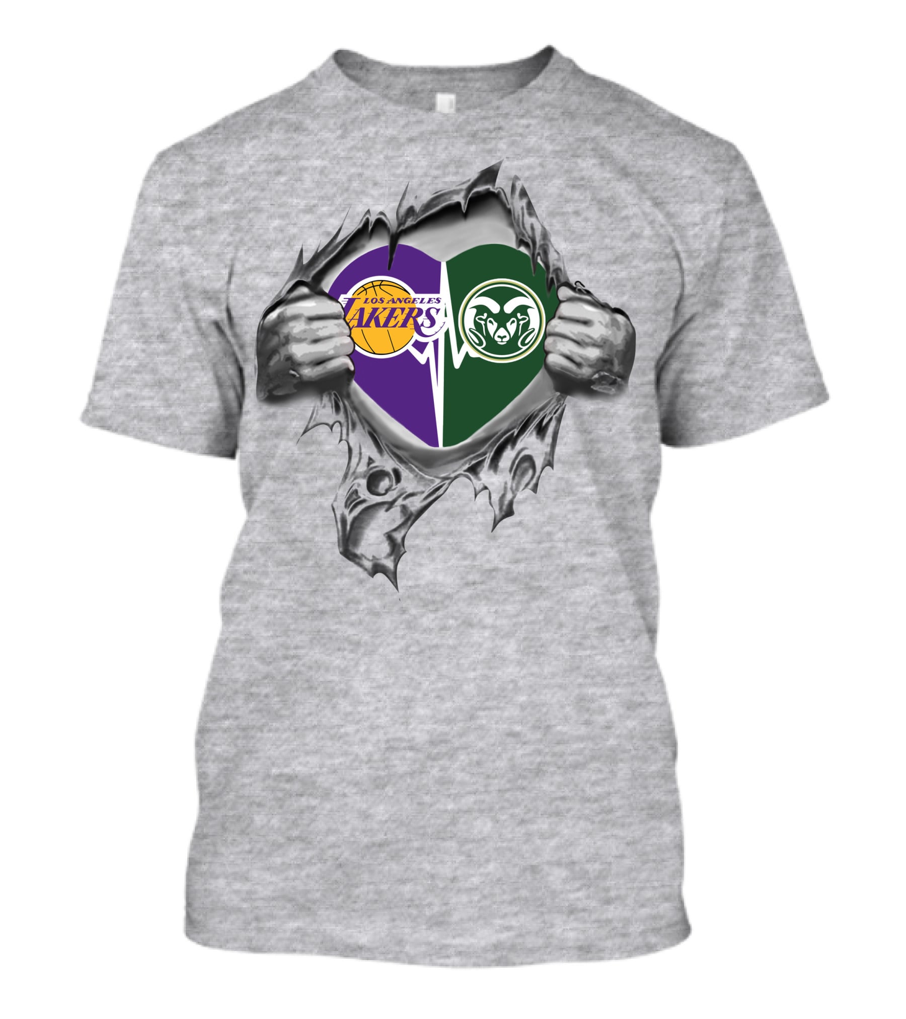 Los Angeles Lakers Colorado State Rams Heart In My Heart T-Shirt