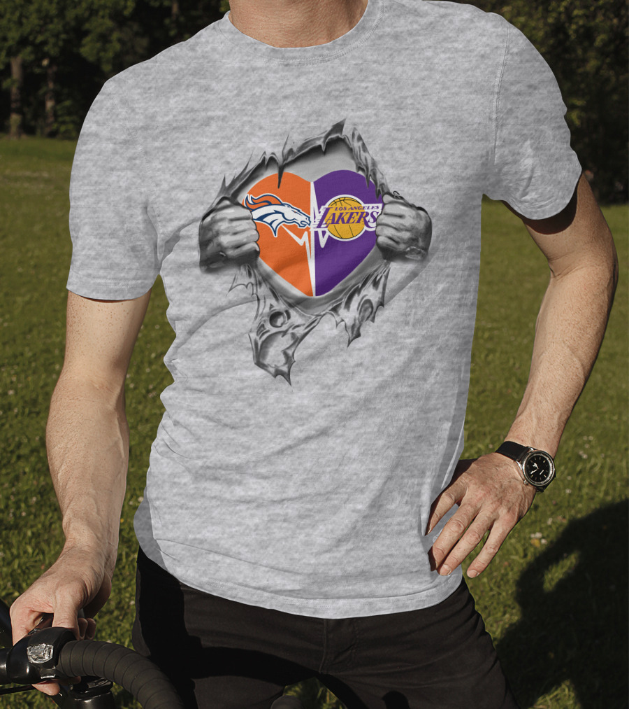 Lakers Los Angeles Denver Broncos It's In My Heart T-Shirt