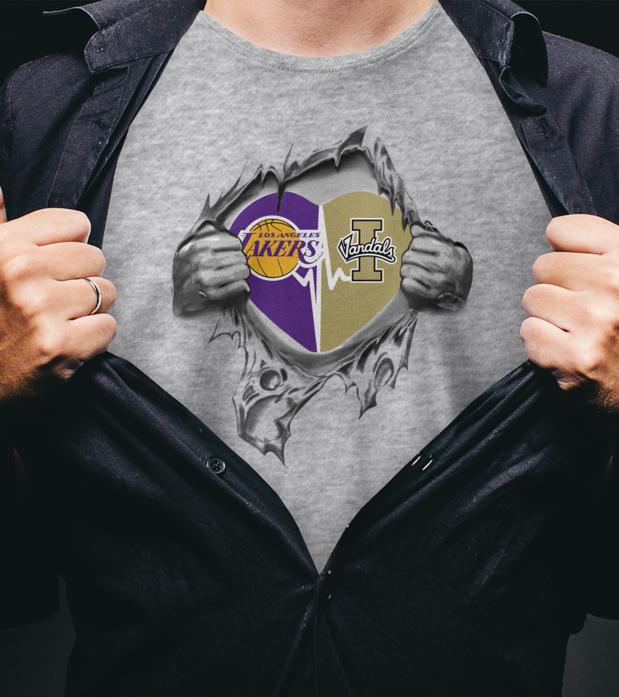 Los Angeles Lakers Idaho Vandals Heart T-Shirt
