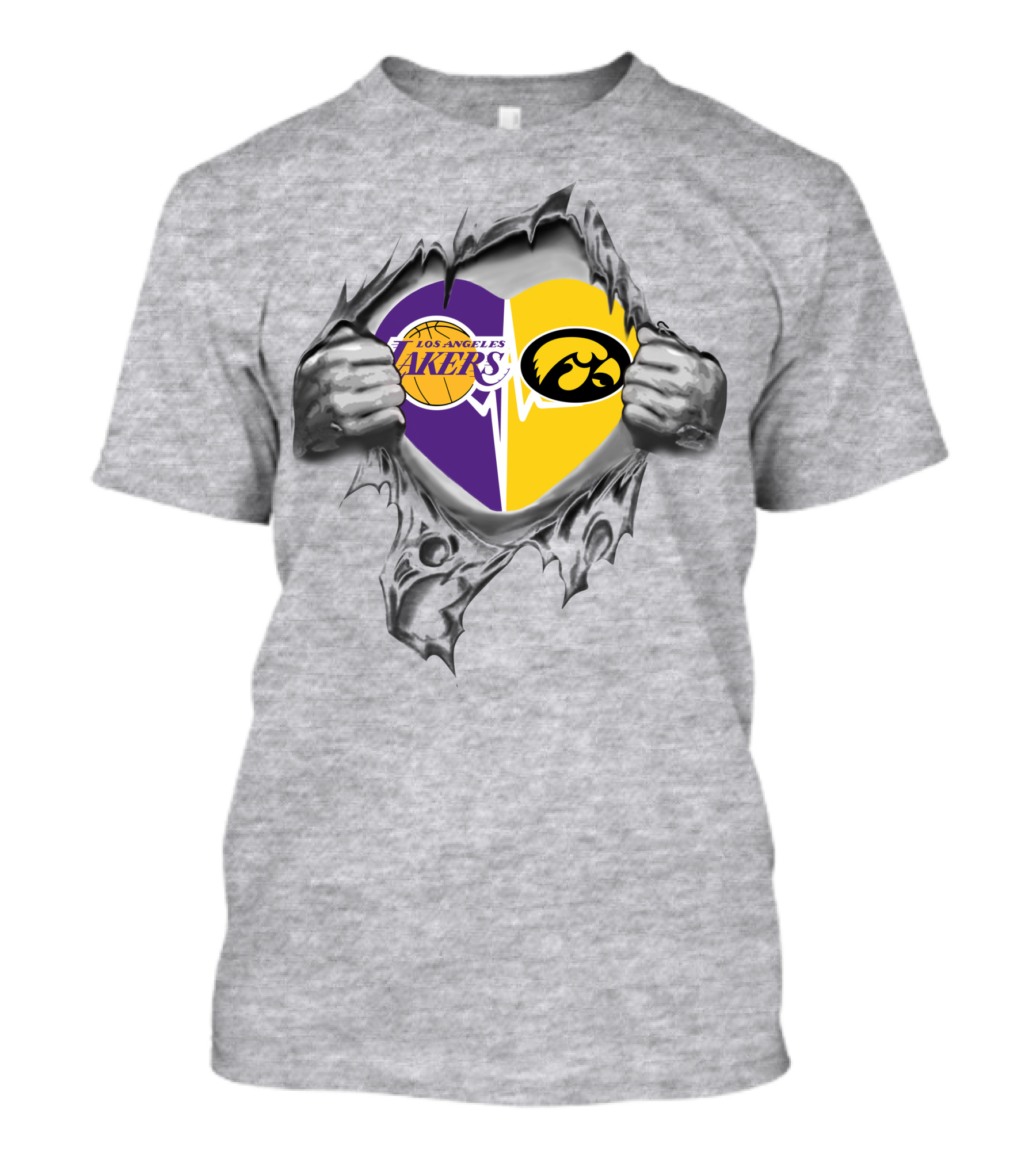 Los Angeles Lakers Iowa Hawkeyes Heart In My Heart T-Shirt