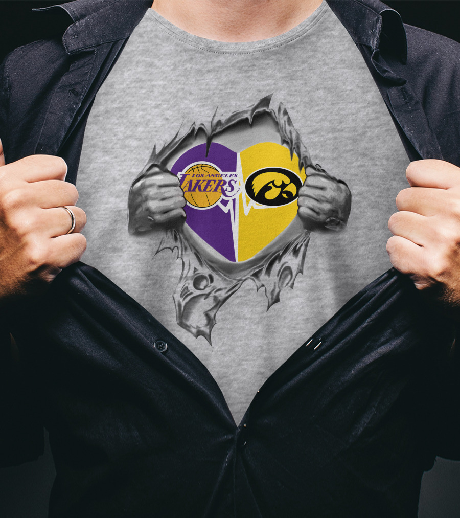 Los Angeles Lakers Iowa Hawkeyes Heart In My Heart T-Shirt