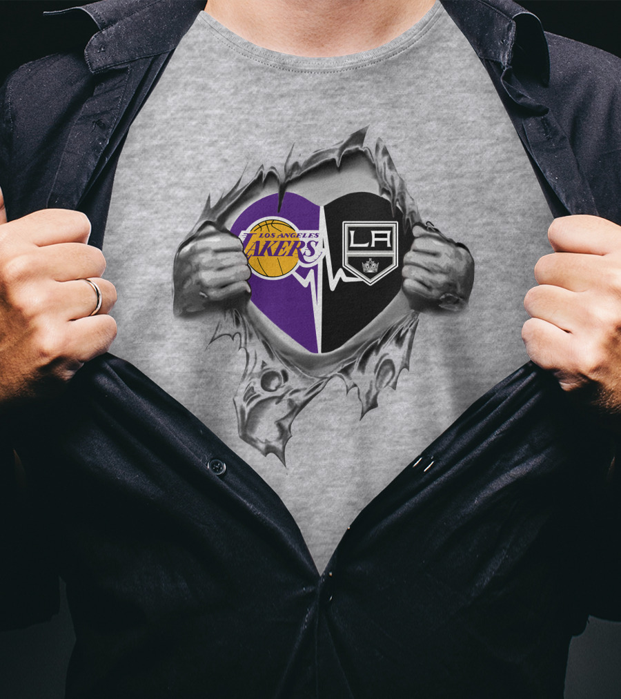 Lakers Los Angeles Kings Heart Love T-Shirt