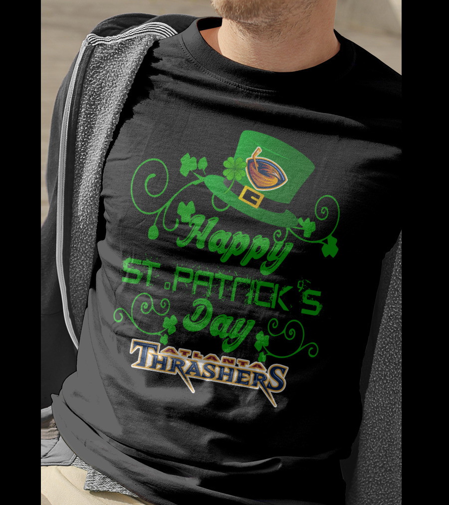 Atlanta Thrashers Happy St Patrick's Day Shamrock Hockey Hat T-Shirt