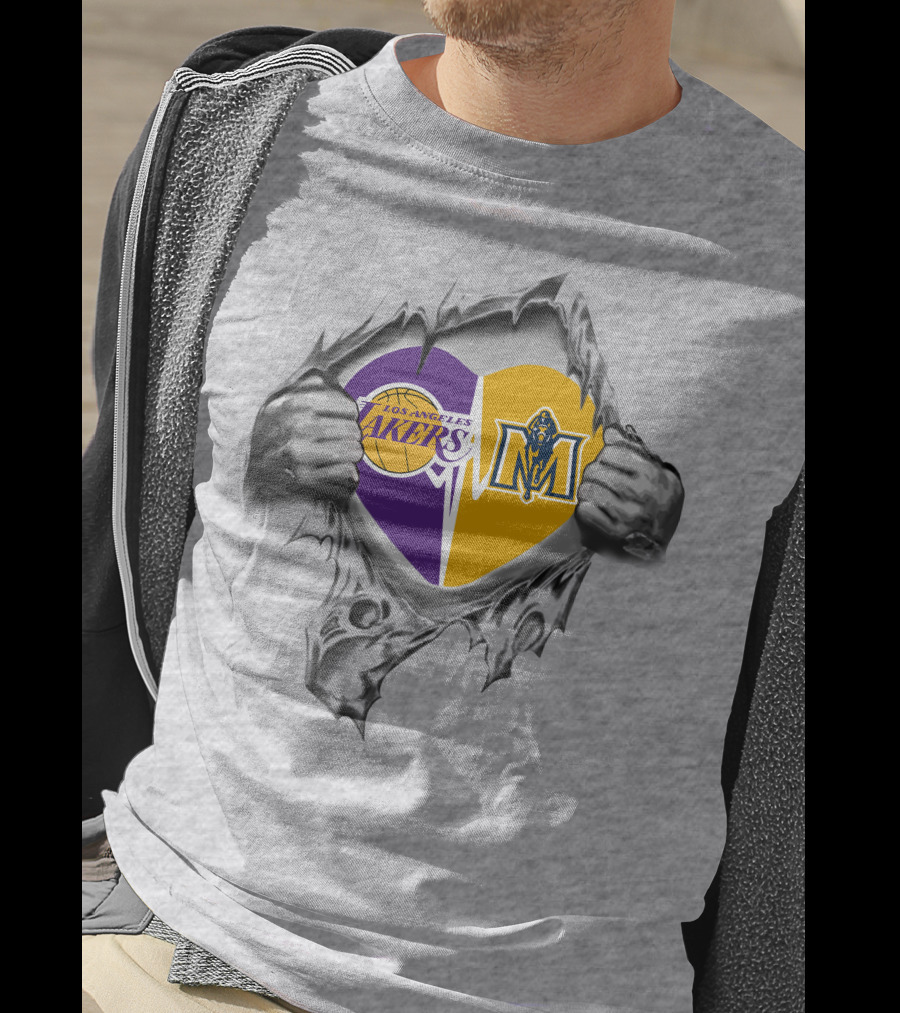 Los Angeles Lakers Murray State Racers Heart T-Shirt