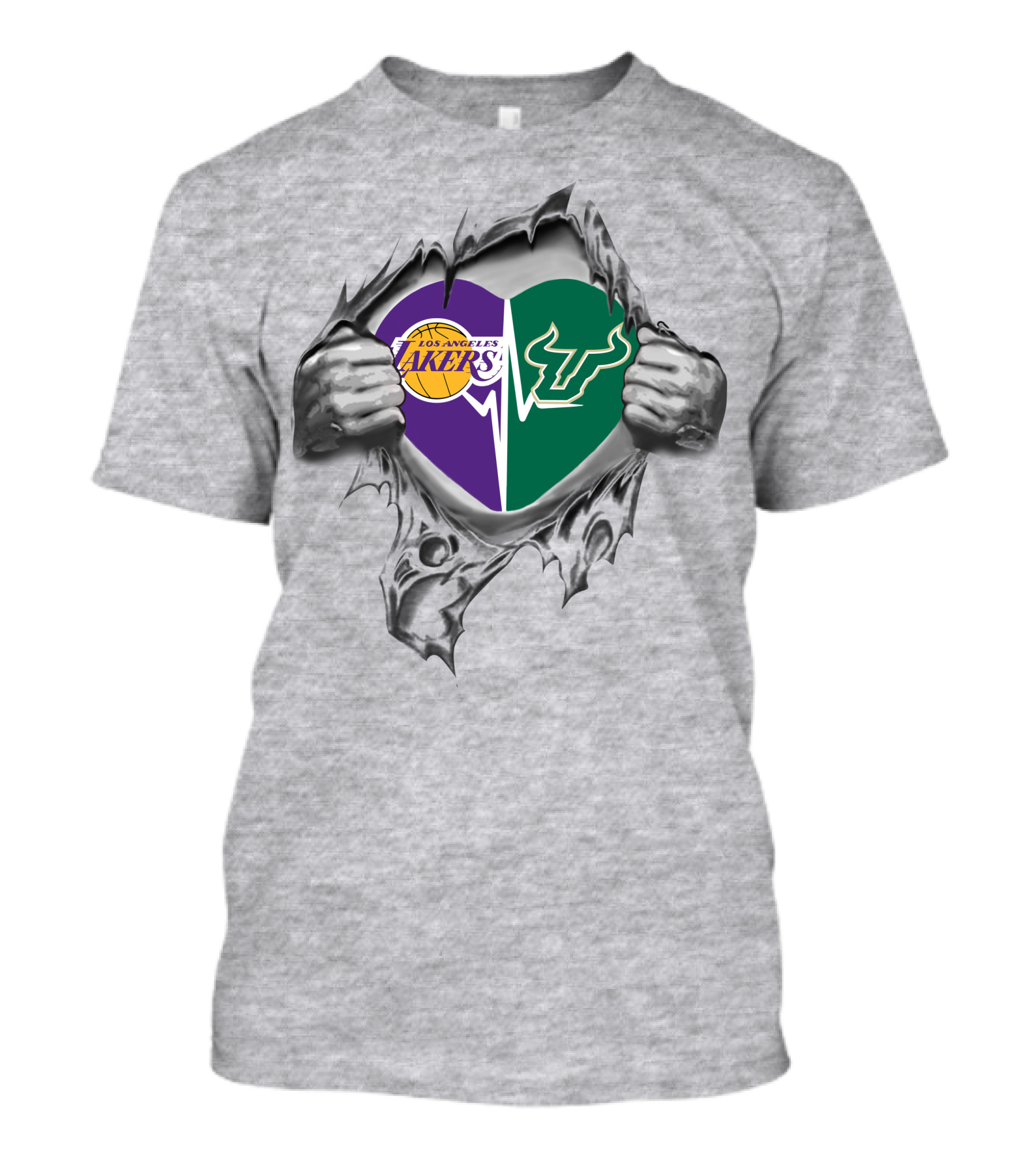 Los Angeles Lakers South Florida Bulls Heart T-Shirt