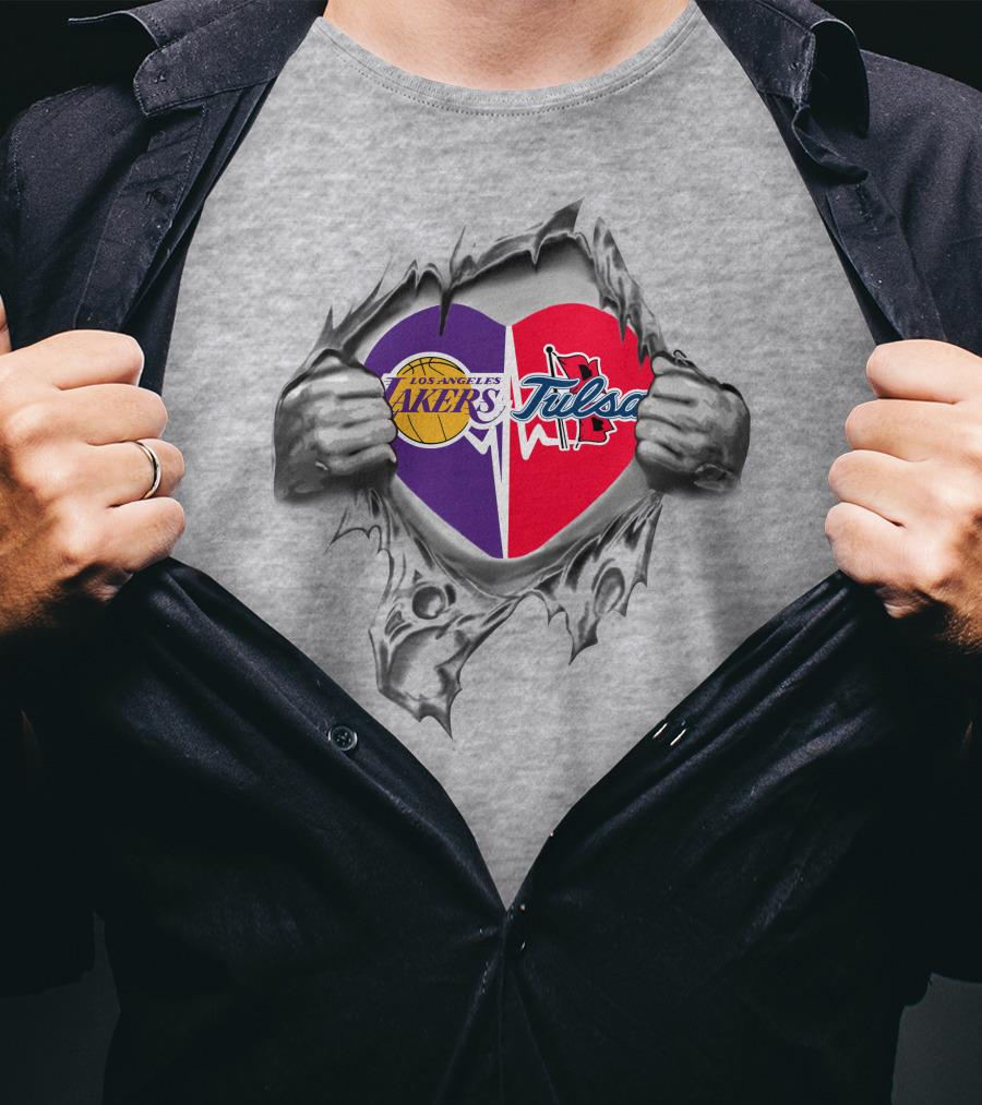 Lakers Tulsa Golden Hurricane Heart Fusion T-Shirt