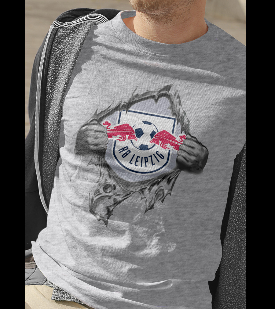 Rb Leipzig Super Fan Tearing Through Soccer Shield 288 T-Shirt
