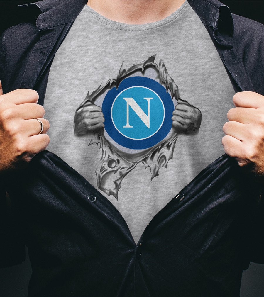 Napoli Super Fan Torn Reveal Logo T-Shirt