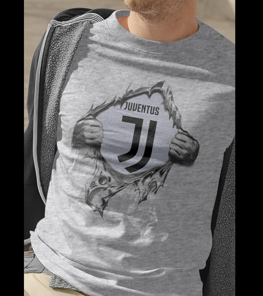 Juventus Super Fan Logo Jj Tearing Hands 295 T-Shirt