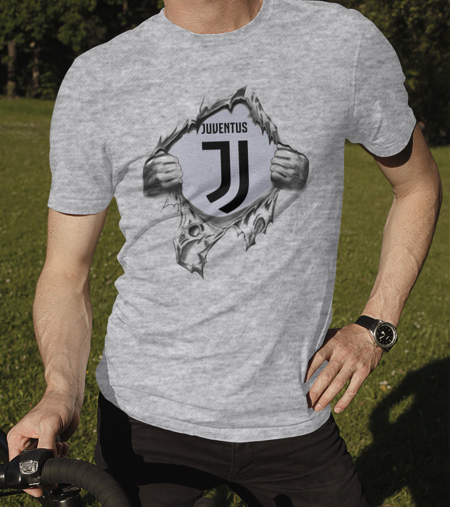 Juventus Super Fan Logo Jj Tearing Hands 295 T-Shirt