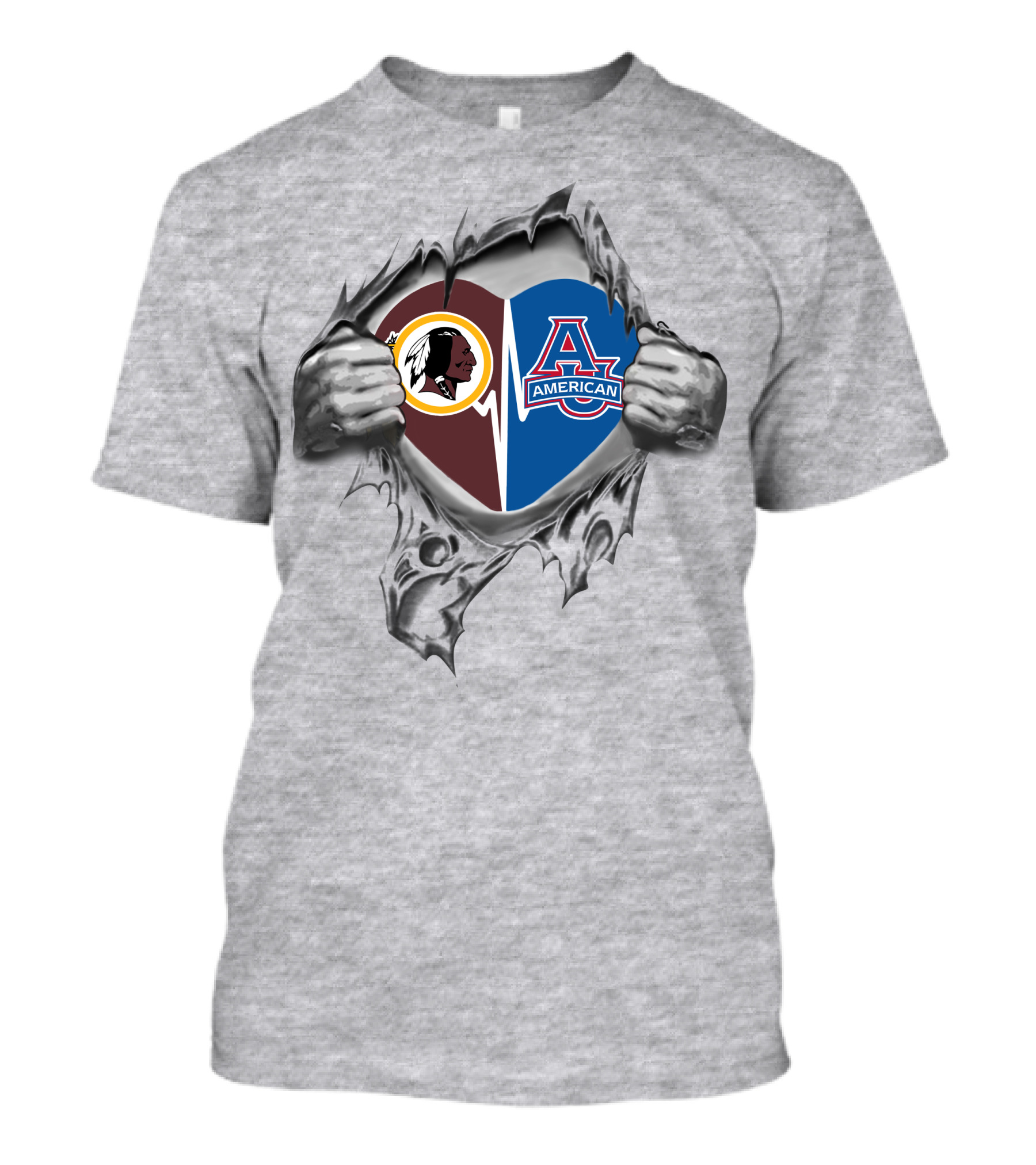 American Eagles Redskins Heart Iconic Logos T-Shirt