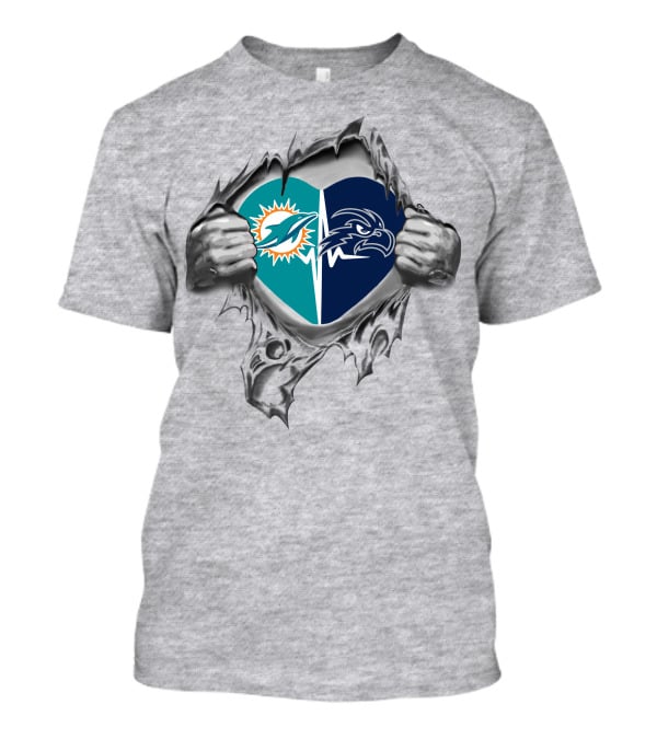 Dolphins North Florida Ospreys Heart T-Shirt