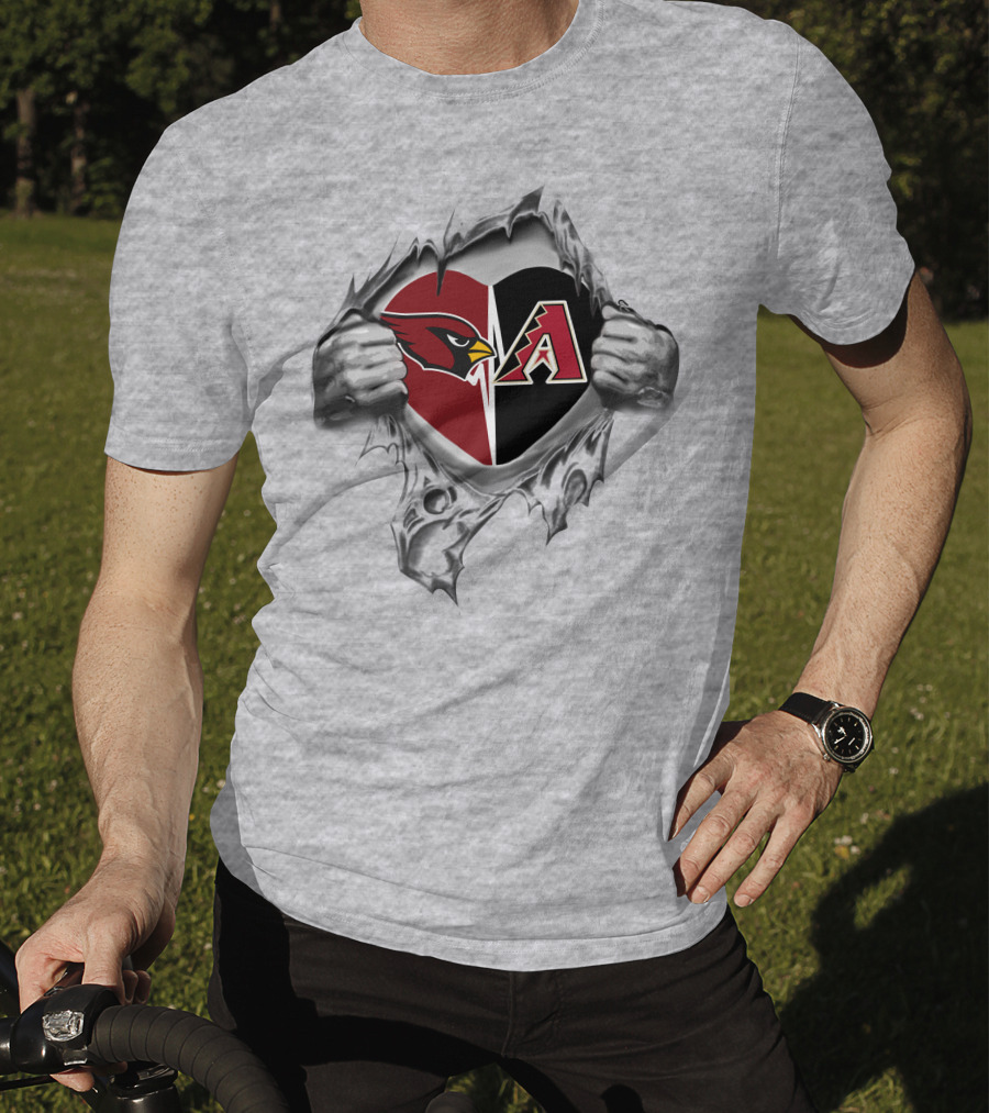 Cardinals Arizona Diamondbacks Heart Fan Pride T-Shirt