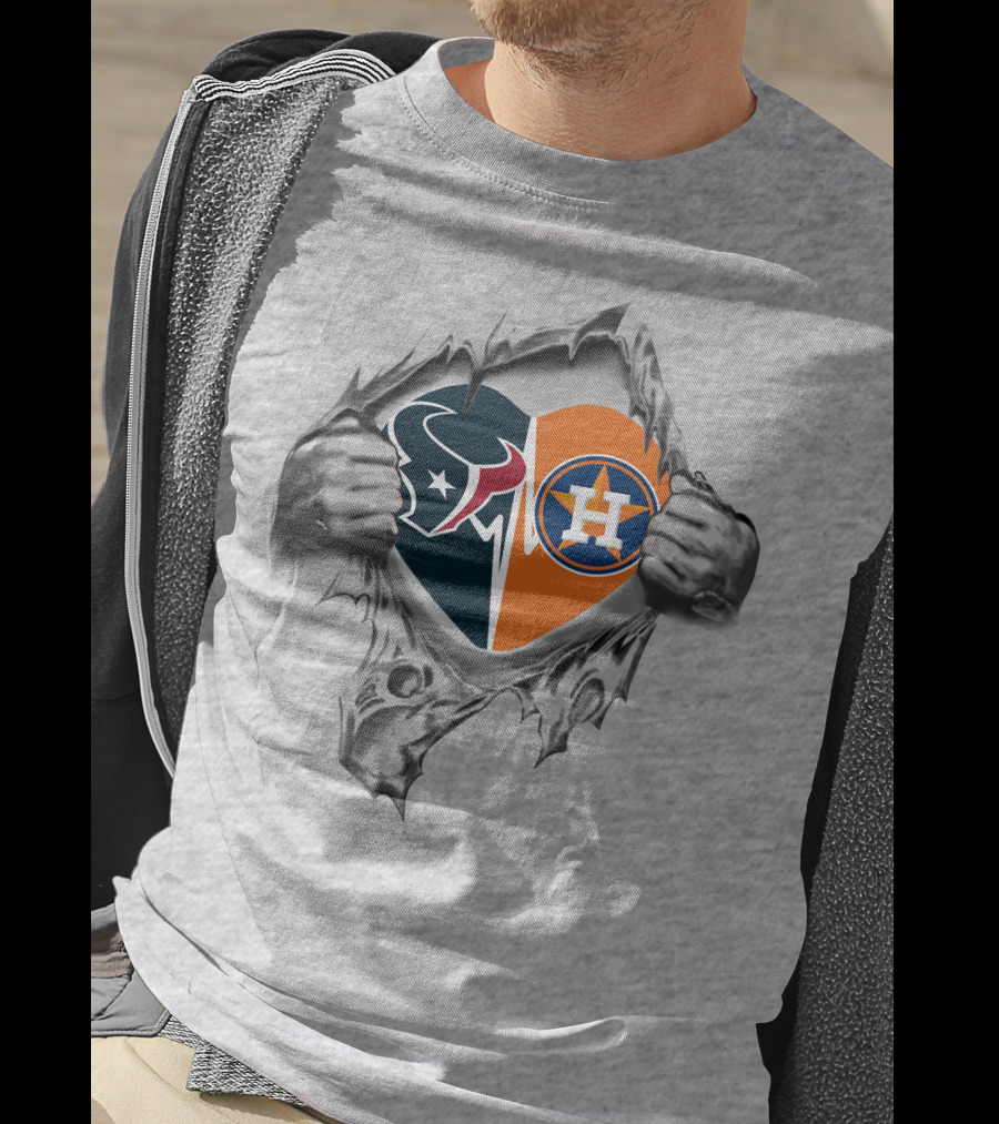 Texans Houston Astros Heart Design 211-Front T-Shirt