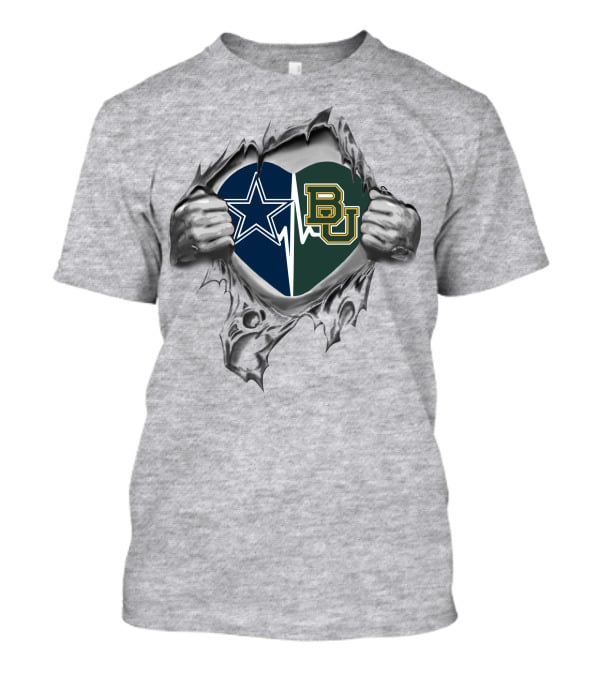 Dallas Cowboys And Baylor Bears Heart T-Shirt
