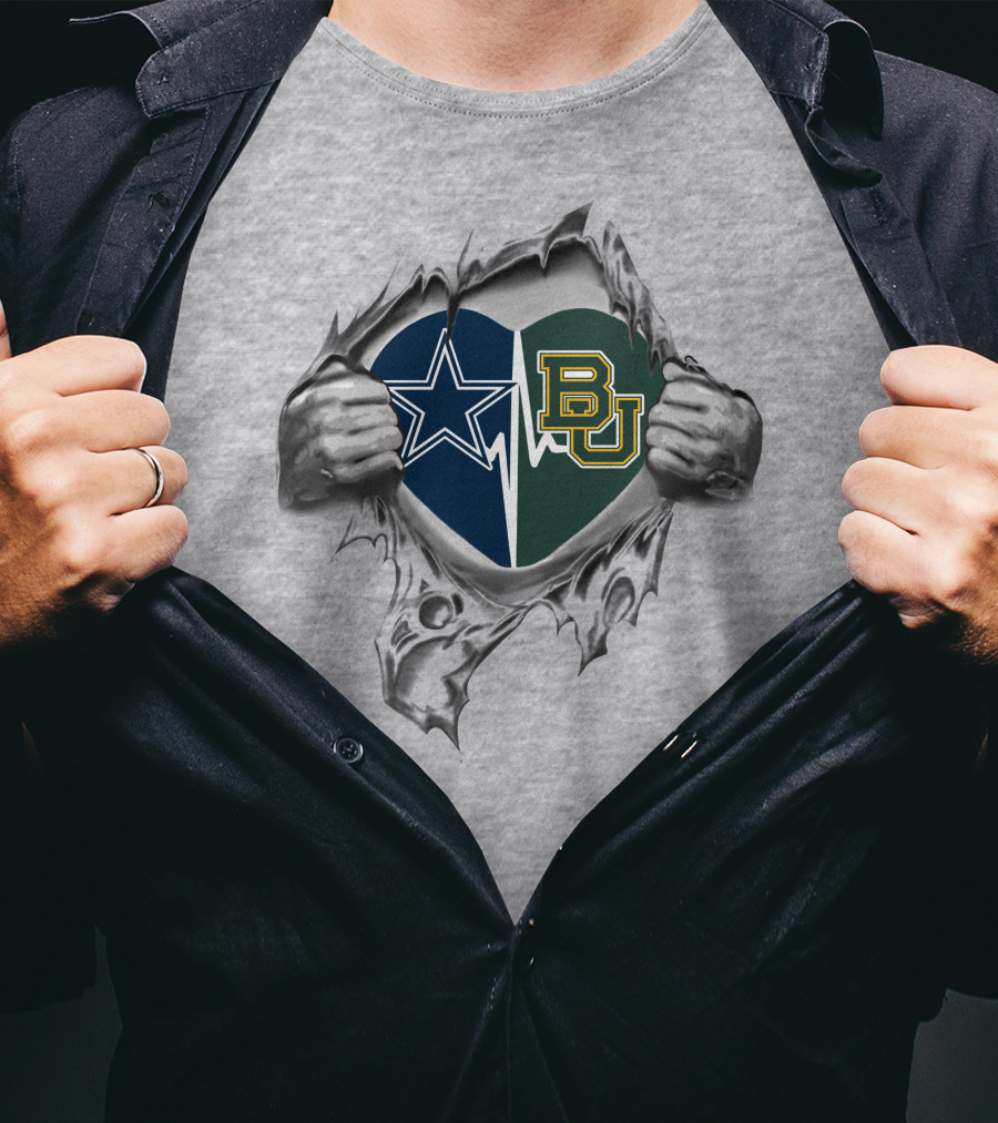 Dallas Cowboys And Baylor Bears Heart T-Shirt