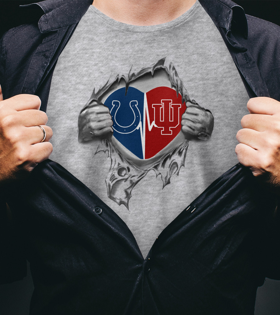 Colts Indiana Hoosiers Heartbeat Passion T-Shirt