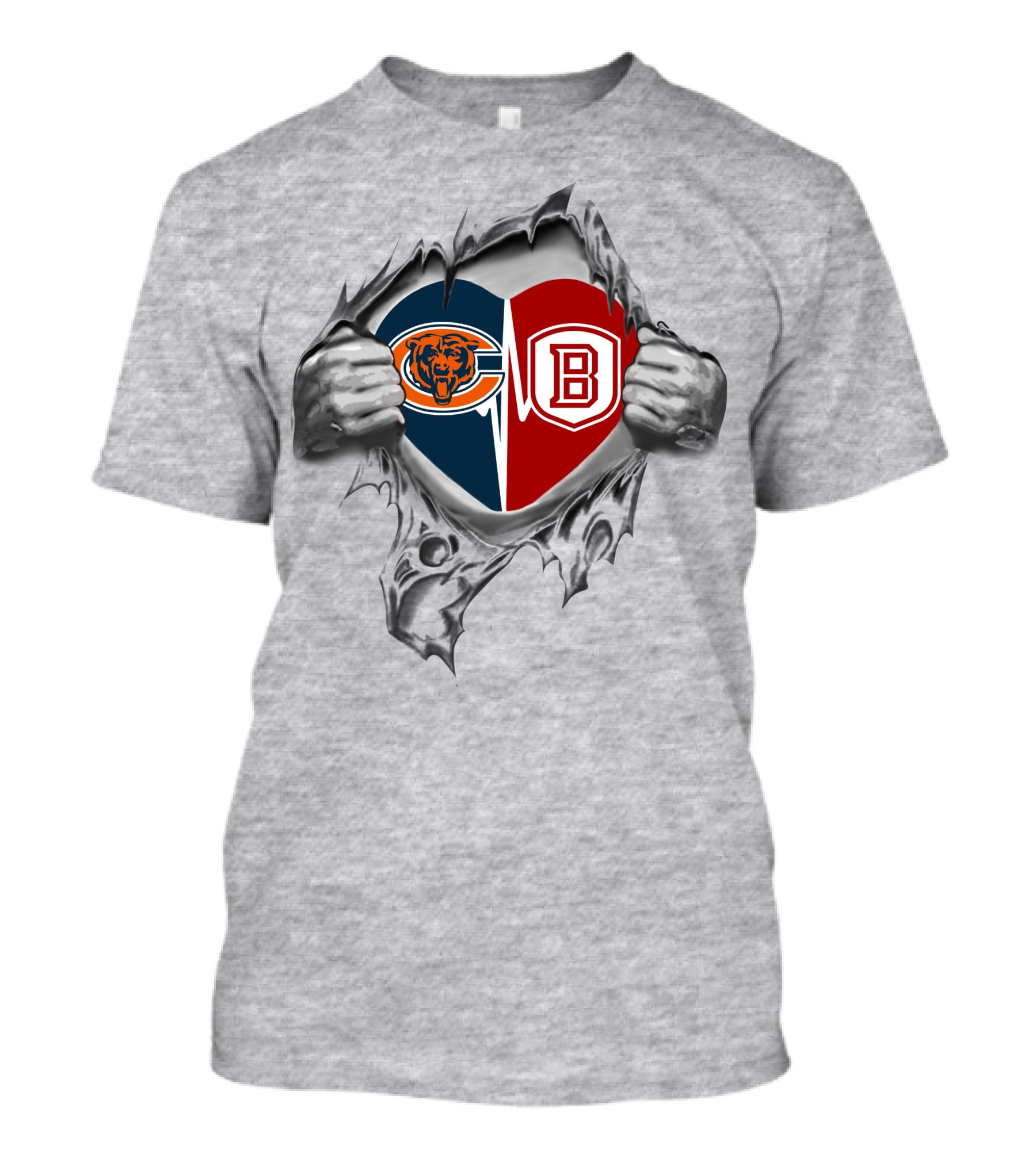 Chicago Bears And Bradley Braves Heart T-Shirt