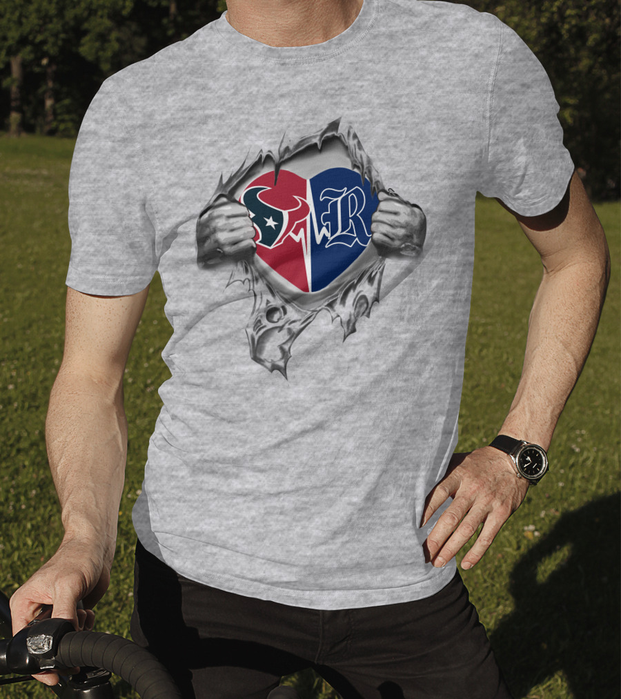 Texans Rice Owls Heart Logo Fusion T-Shirt