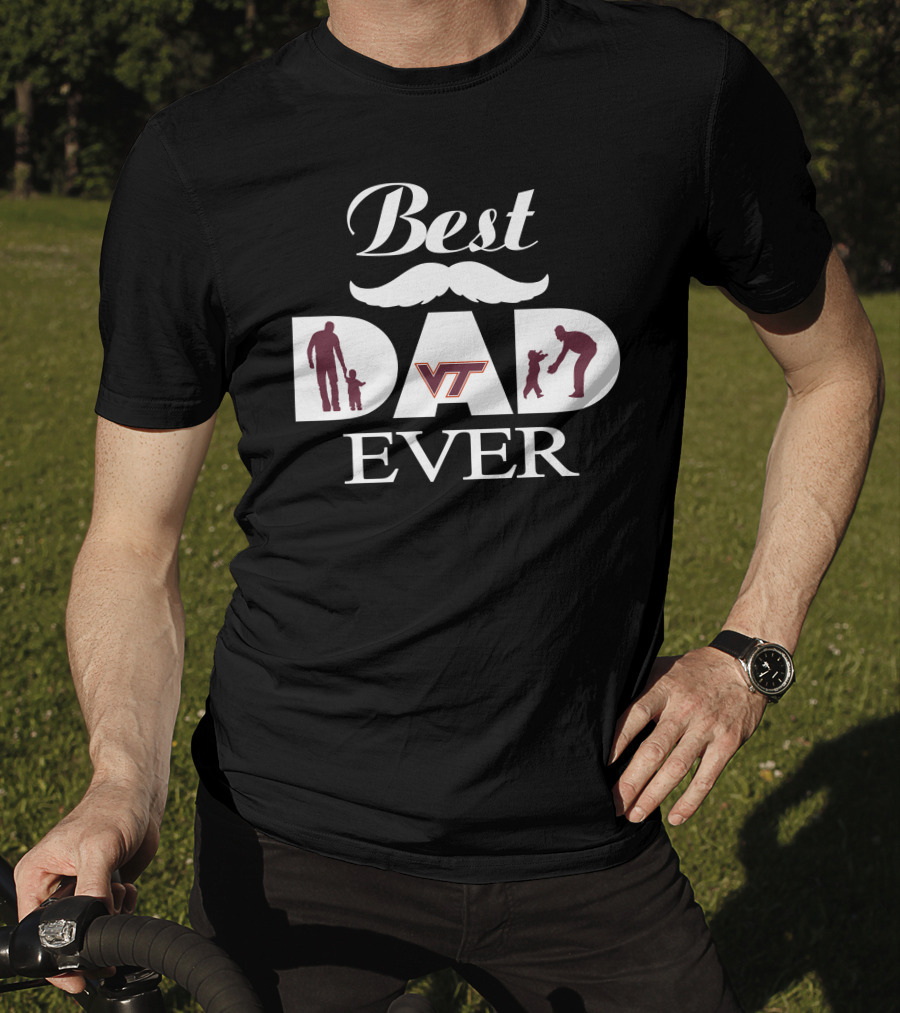 Best Dad Ever Virginia Tech Hokies Vt Silhouette T-Shirt